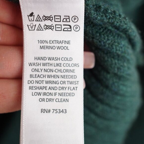 H by Halston 100% Extra Fine Merino Wool Crew Neck L Sweater Pullover - Picture 8 of 10